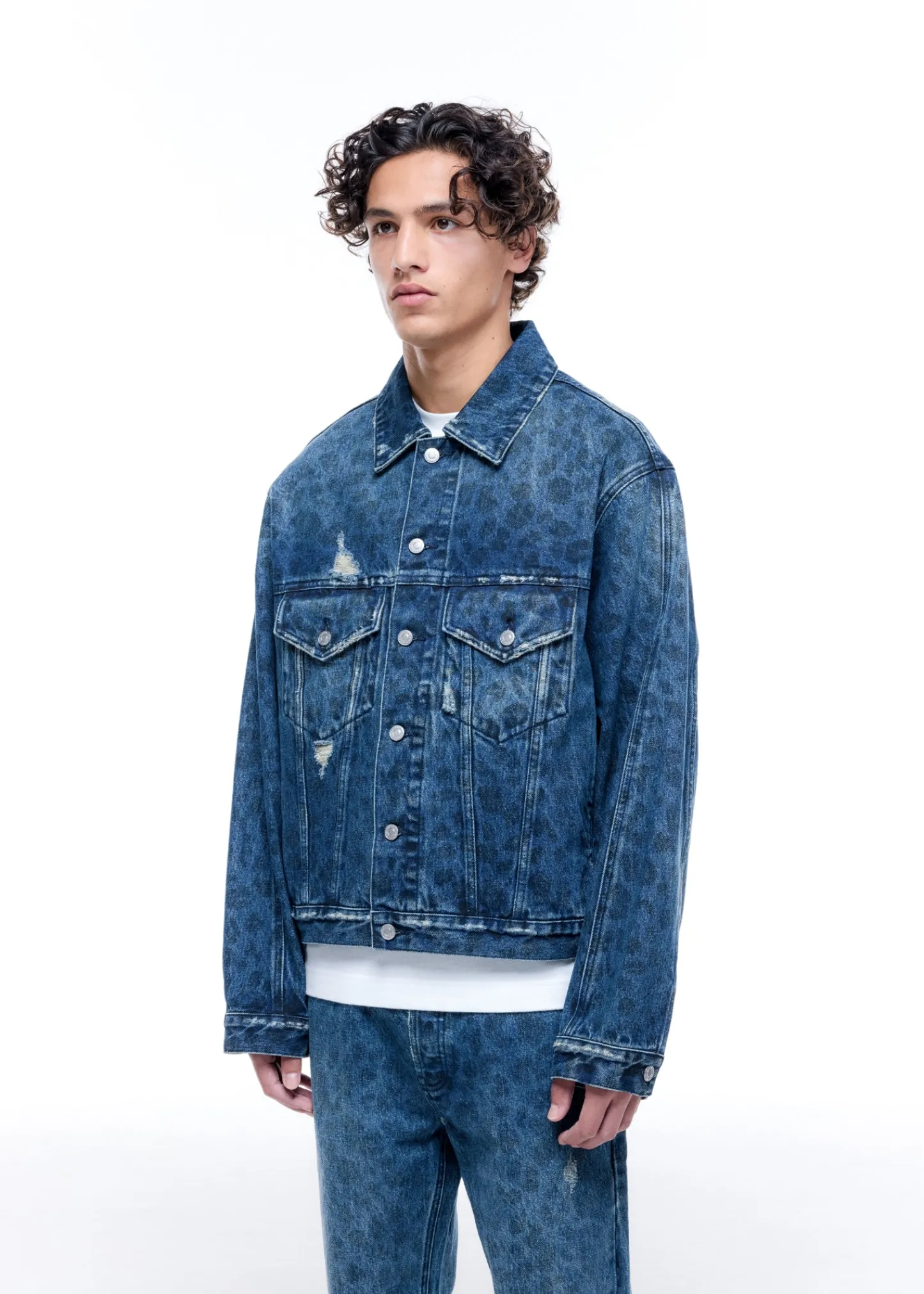 Cole Buxton LEOPARD PRINT DENIM JACKET| Outerwear|Denim