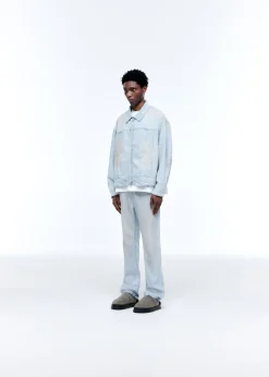Cole Buxton LIGHT WASH DENIM TRUCKER JACKET| Outerwear|Denim