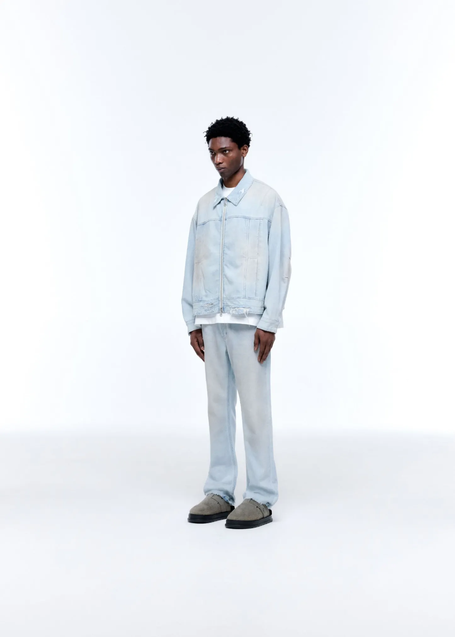 Cole Buxton LIGHT WASH DENIM TRUCKER JACKET| Outerwear|Denim