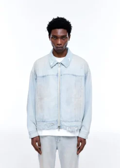 Cole Buxton LIGHT WASH DENIM TRUCKER JACKET| Outerwear|Denim