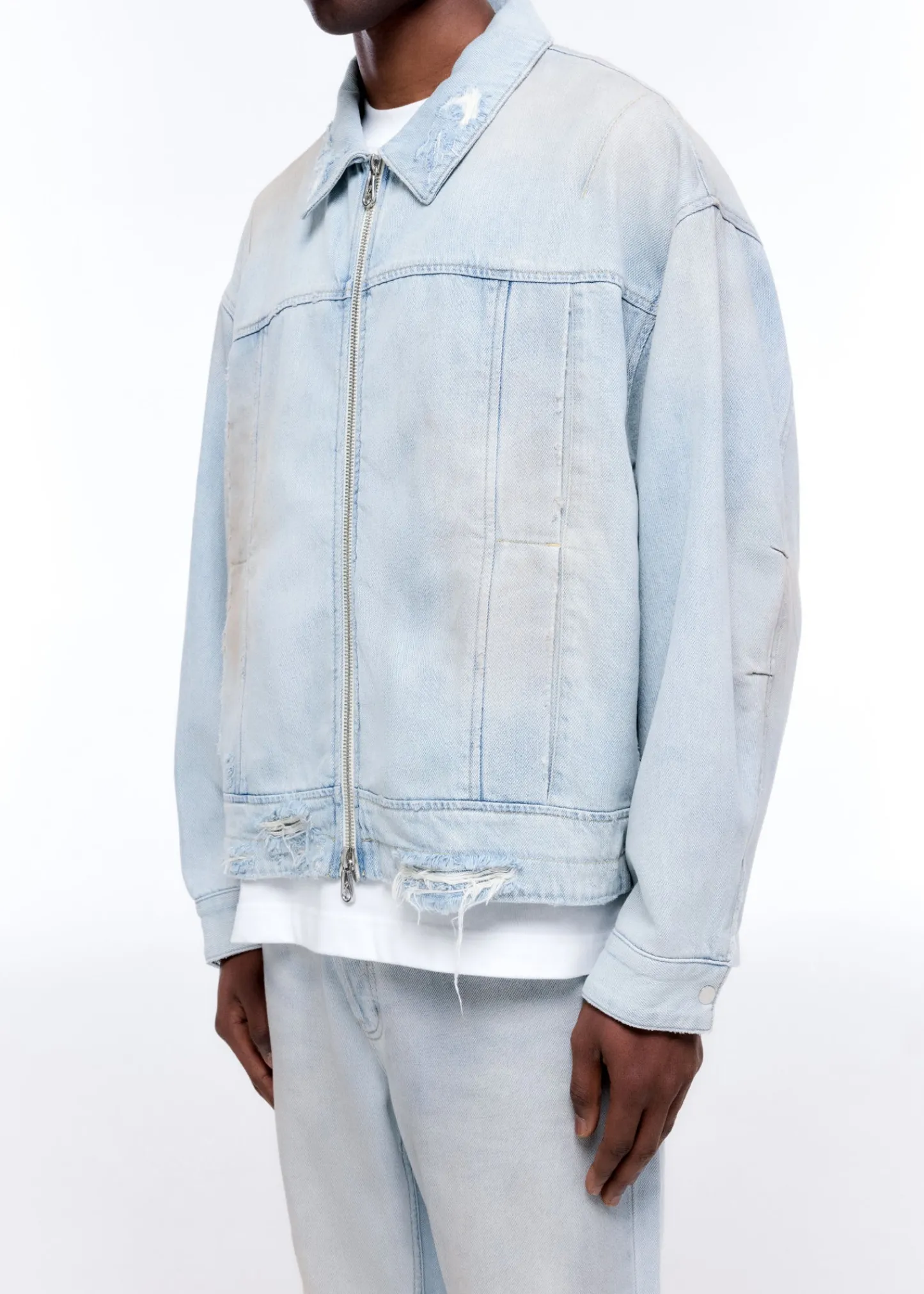 Cole Buxton LIGHT WASH DENIM TRUCKER JACKET| Outerwear|Denim