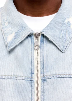 Cole Buxton LIGHT WASH DENIM TRUCKER JACKET| Outerwear|Denim