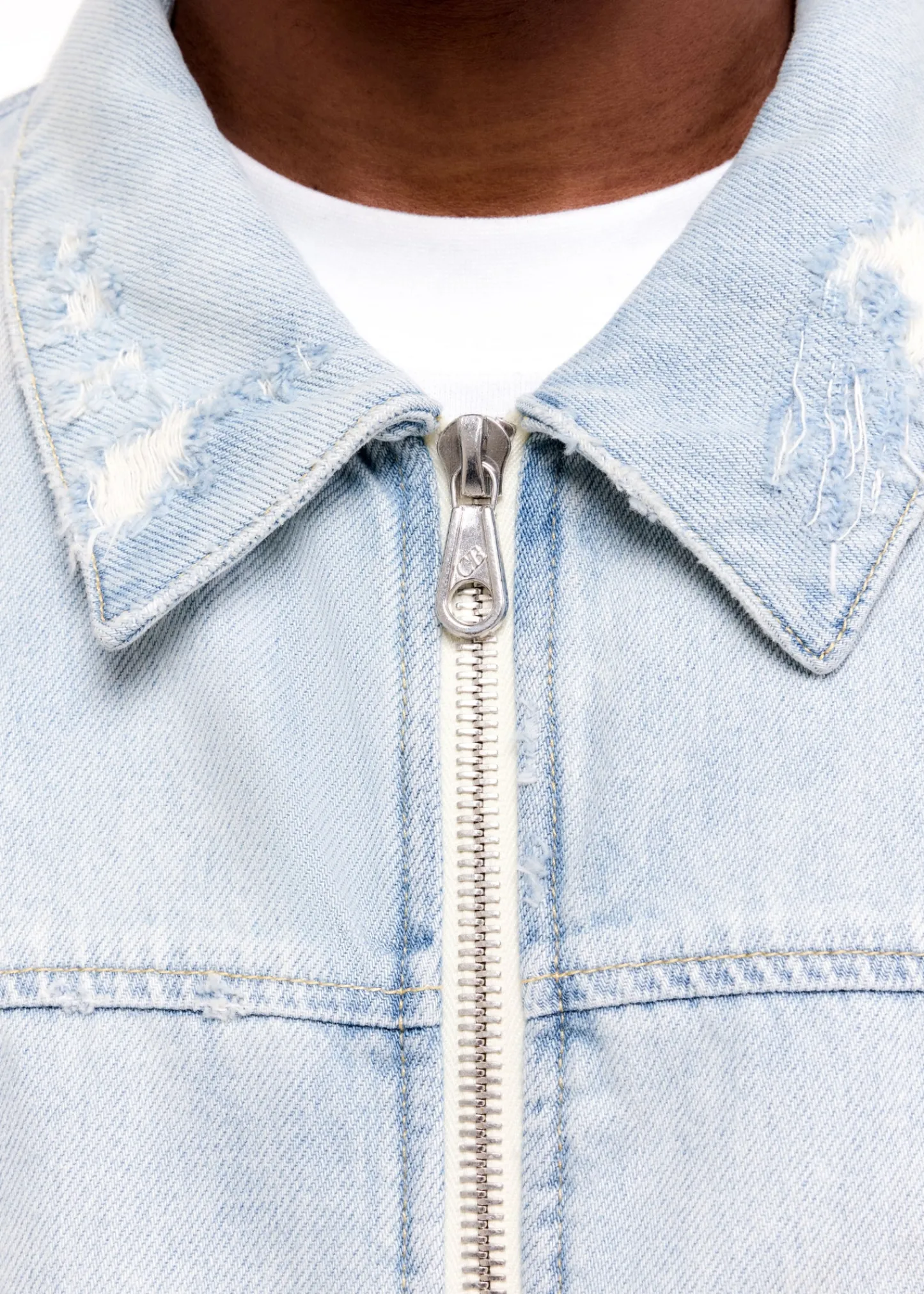 Cole Buxton LIGHT WASH DENIM TRUCKER JACKET| Outerwear|Denim