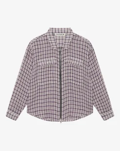 Cole Buxton LINEN FLANNEL ZIPPED SHIRT| Shirts