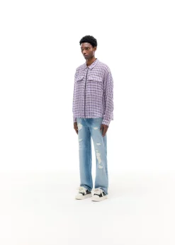 Cole Buxton LINEN FLANNEL ZIPPED SHIRT| Shirts