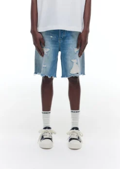 Cole Buxton REPAIRED DENIM SHORTS| Shorts|Denim