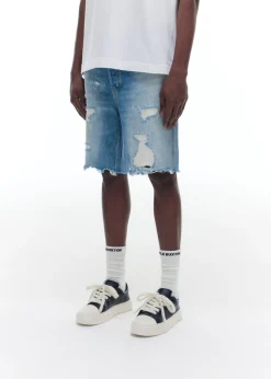 Cole Buxton REPAIRED DENIM SHORTS| Shorts|Denim