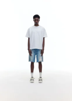 Cole Buxton REPAIRED DENIM SHORTS| Shorts|Denim