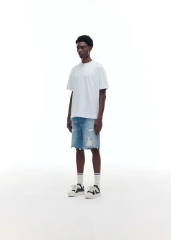 Cole Buxton REPAIRED DENIM SHORTS| Shorts|Denim