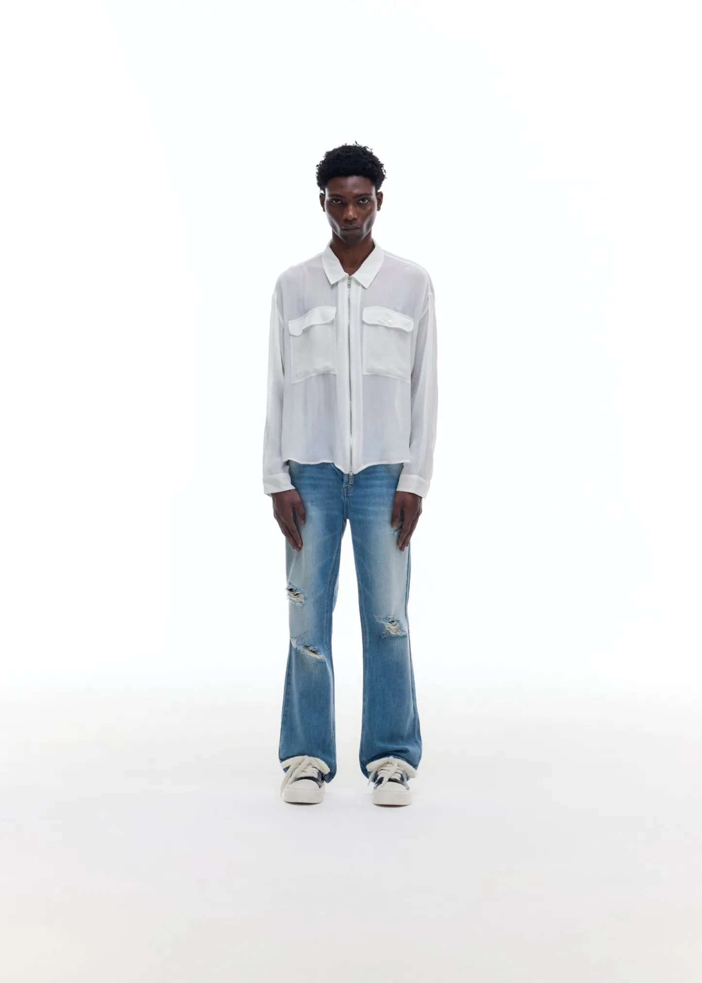 Cole Buxton VISCOSE ZIPPED SHIRT| Shirts