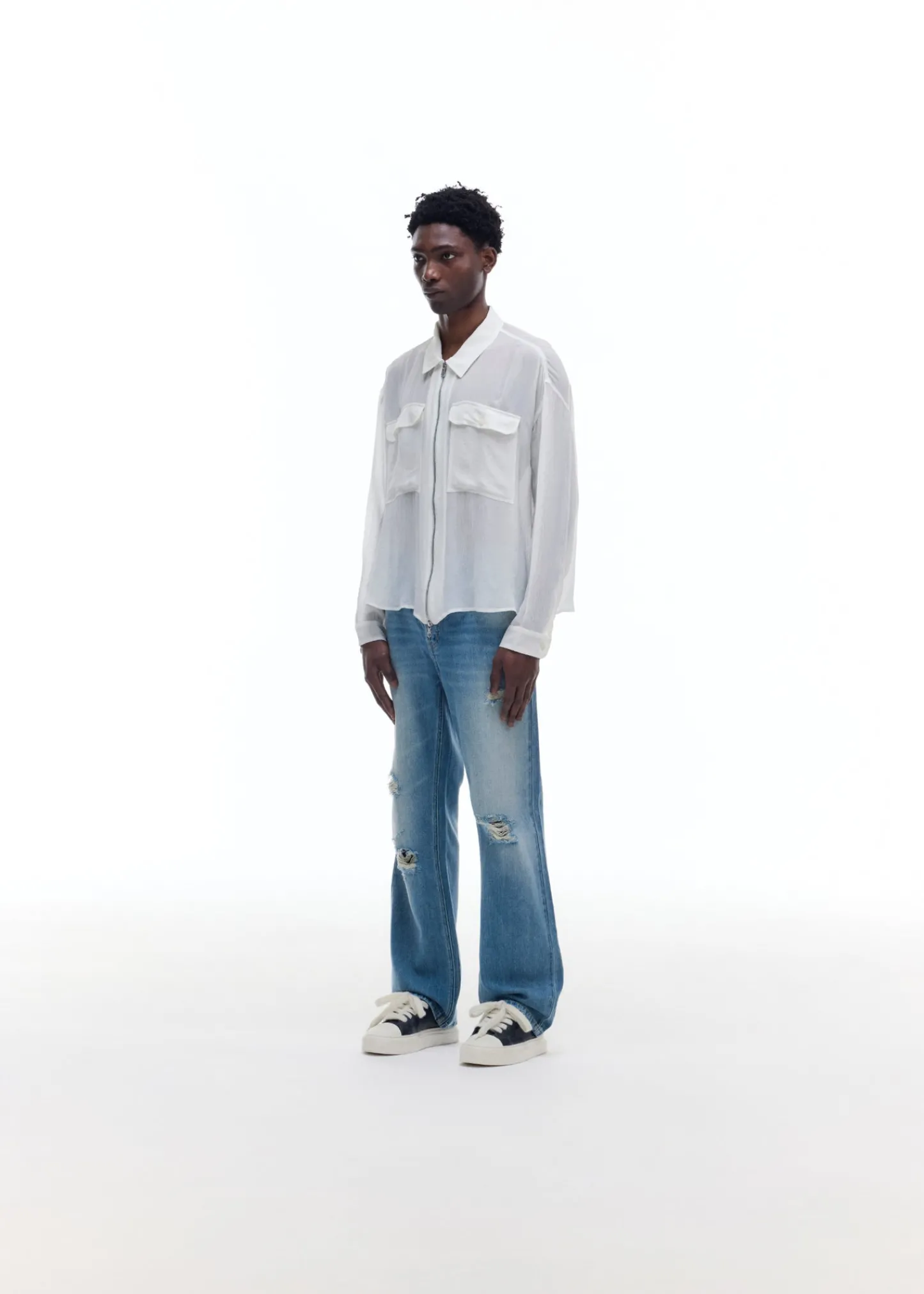 Cole Buxton VISCOSE ZIPPED SHIRT| Shirts