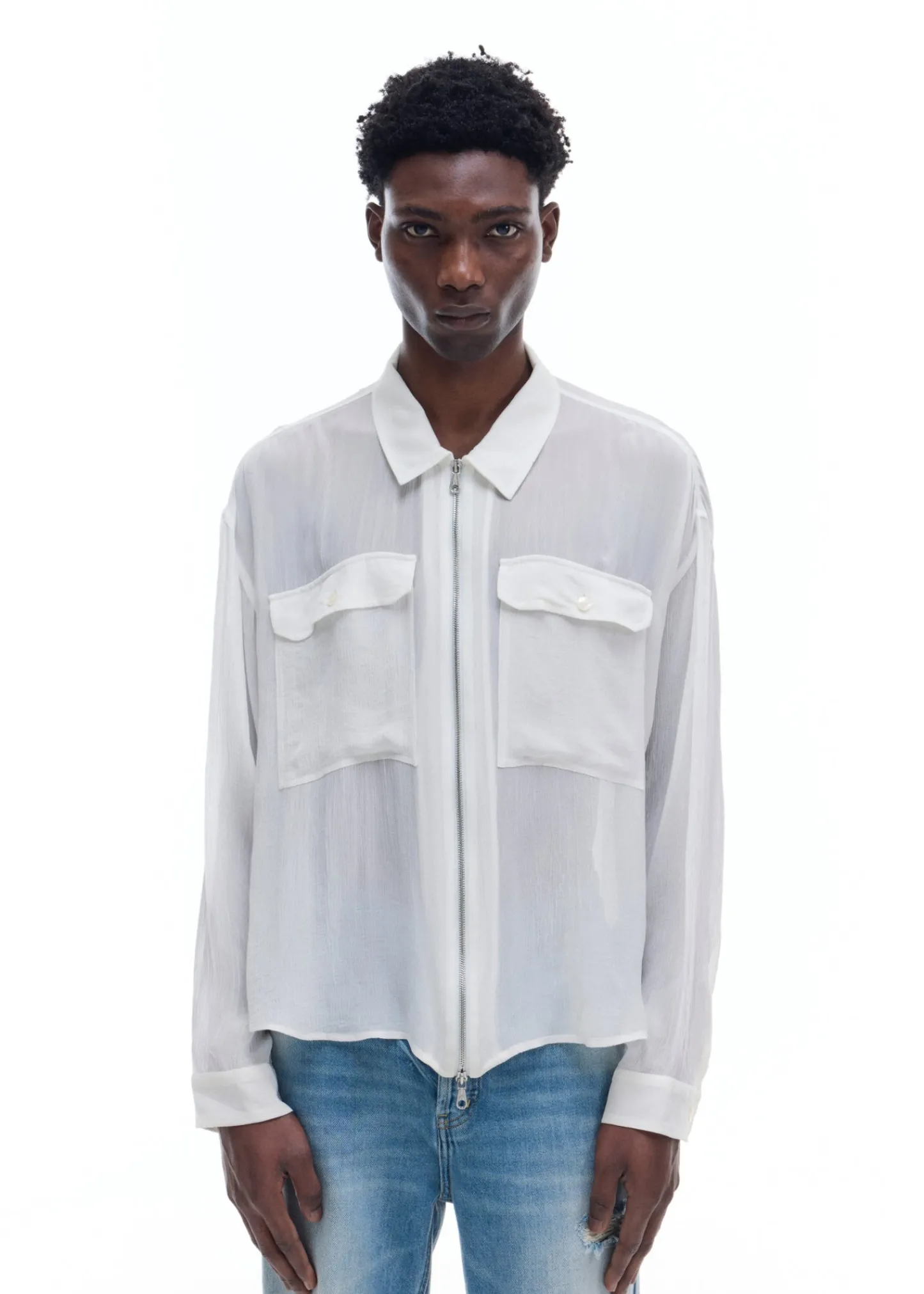 Cole Buxton VISCOSE ZIPPED SHIRT| Shirts