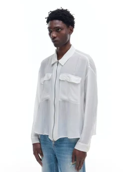 Cole Buxton VISCOSE ZIPPED SHIRT| Shirts