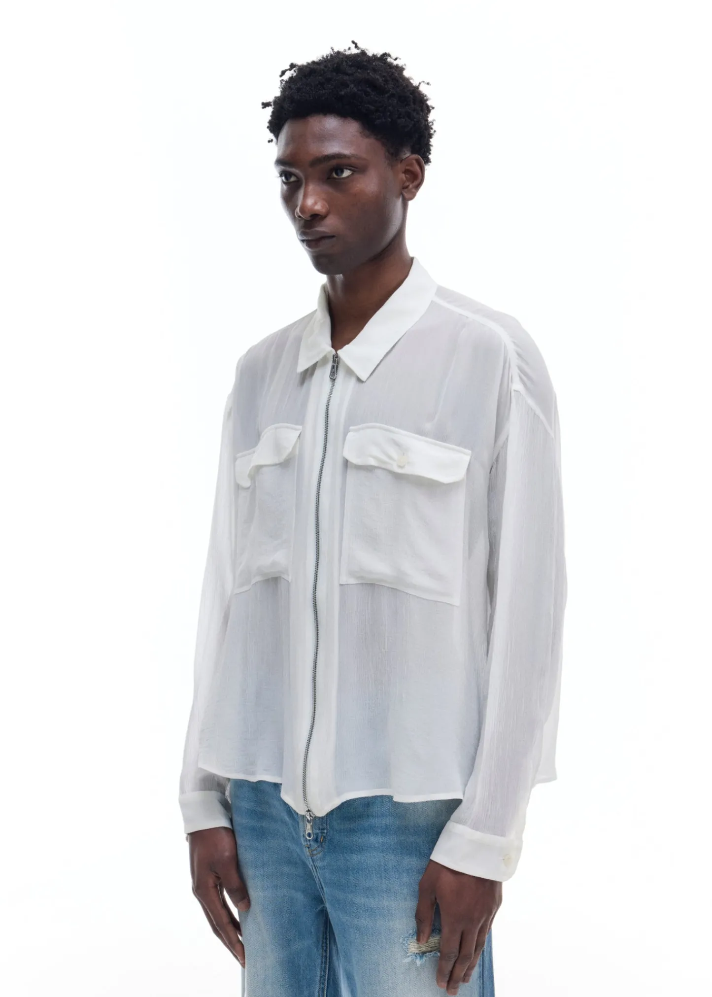 Cole Buxton VISCOSE ZIPPED SHIRT| Shirts