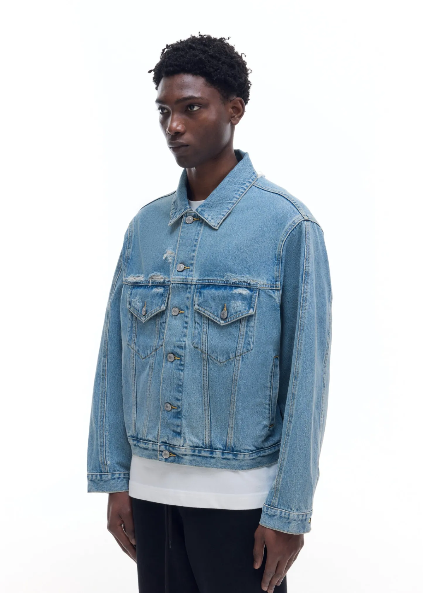 Cole Buxton WASHED DENIM JACKET| Outerwear|Denim